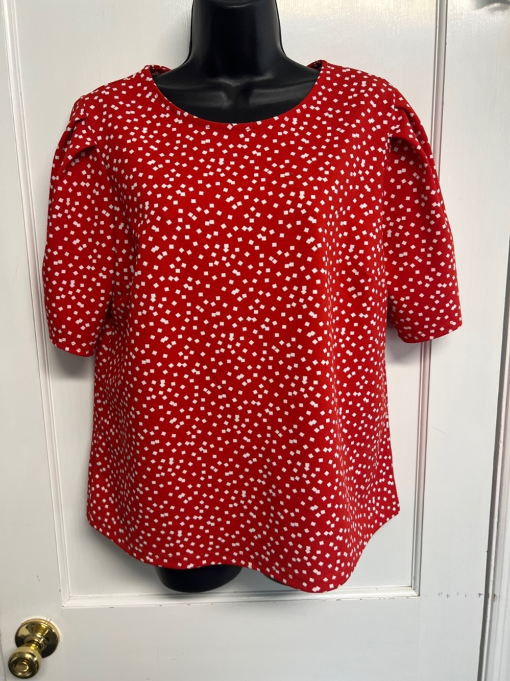 Mellóday Red & white top ladies size L VGUC